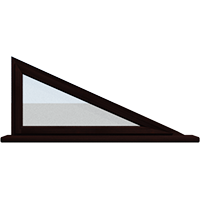 Деревянное окно – треугольник из лиственницы Модель 111 Палисандр